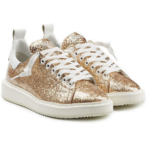 Golden Goose Gold Glitter Athletic Shoes